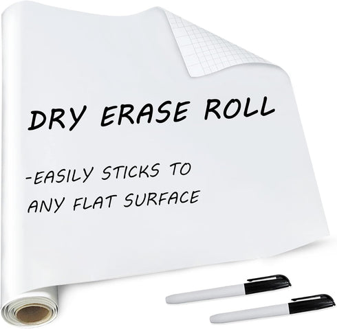 T&W SAME FILM Whiteboard Sticker for Wall-White Board Dry Erase-Whiteboard Stick On Wall, Dry Erase Paper with 1 Marker, Dry Erase Board for Schoo...