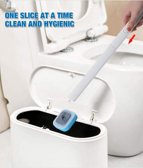 Magic Wand Disposable Toilet Clean Kit | Disposable Toilet Cleaning Brush Set including12 Brush Heads for Bathroom Cleaning, Toilet Wand and Stora...