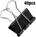 40 Pack Medium Binder Clips Black Paper Clips, 1 1/4 Inch / 32mm Binder Clips Metal Paper Clamps Office Clips School Supplies, File Binder Clips f...