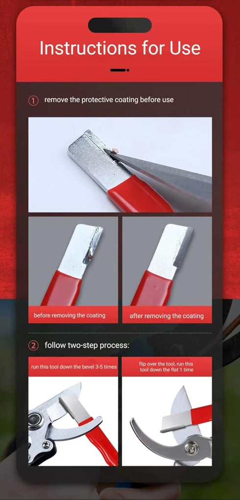 Garden Tool Sharpener Carbide Knife Sharpener Handheld Quickly Pocket Blade Sharpening Tool...