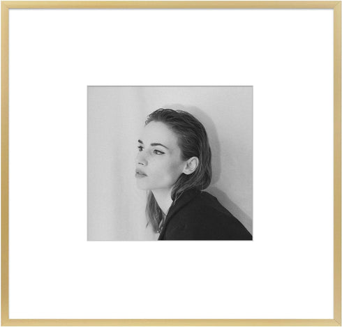 Golden State Art - 8x8 Aluminum Picture Frame - with Mat for 4x4 Photo or Without Mat for 8 x 8 Photo - Real Glass Cover - Simple and Elegant Deco...