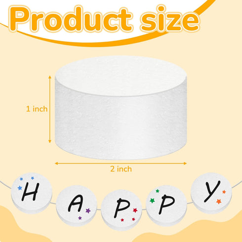 Henoyso 36 Pcs Foam Circles for Crafts Polystyrene Round Foam Disc for DIY Projects Friendship Bracelets Blank Cakes and Decorations Sculpture Mod...