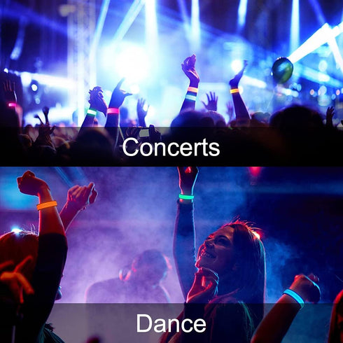 LED Light up Slap Wristband, Flashing Bracelets for Kids, Glow in The Dark Armband for Adults, Night Safety Toys for Walking Running Camping, Chri...