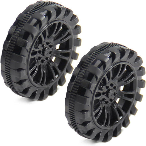 MroMax 30x8mm RC Cars Wheels, 2Packs Black Toys Wheels, 2mm Dia Shaft Plastic Model Wheels for DIY Toy, RC Car, Truck, Boat and Helicopter Model P...