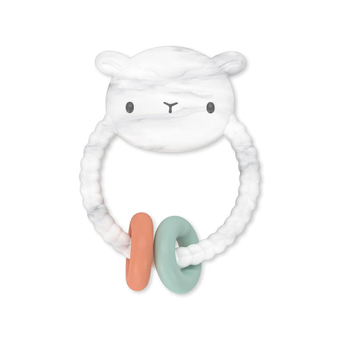 Ingenuity Soothing Sheppy Baby Teether Toy with Activity Rings, BPA-Free Silicone, Ages 3 Months+, Unisex...