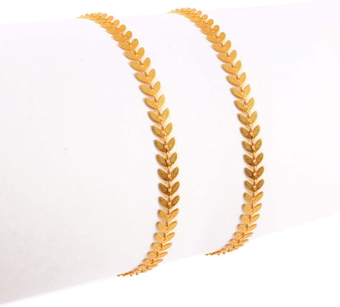 My Pet Elephant JewarHaat Indian Gold Plated Anklet Leaf Patti Design Fashionable Payal Fashion Jewelry for Women...