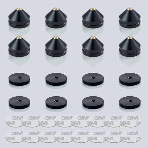 Speaker Spikes Floor Protectors 4pcs, Shockproof Speaker Isolation Stand Feet for HiFi Amplifier, Subwoofer, DAC Recorder, Turntable, Cone Base Pa...