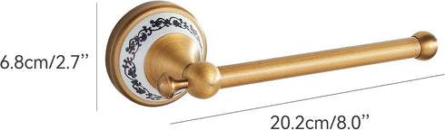 Toilet Paper Holder, Bathroom Toilet Paper Roll Holder Antique Bronze Brass Wall Mounted Bathroom Hardware Accessories,Porcelain Design...