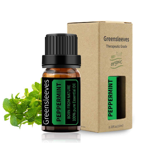 GREENSLEEVES Peppermint Essential Oil, 10ml Pure Plant-Based Fragrance Oil for Aromatherapy, Essential Oils for Diffuser, Air Freshener, Massage, ...