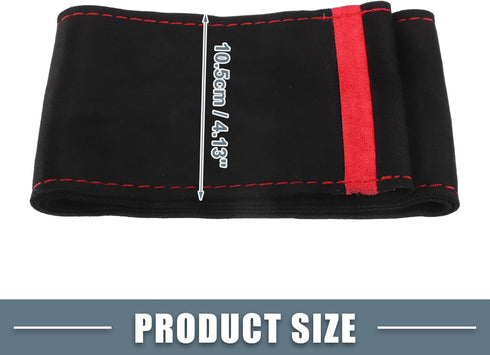 Car Hand Sewn DIY Steering Wheel Cover Breathable Comfortable 38cm Stitch on Wrap Cover Suede Red Black Stitches Red...