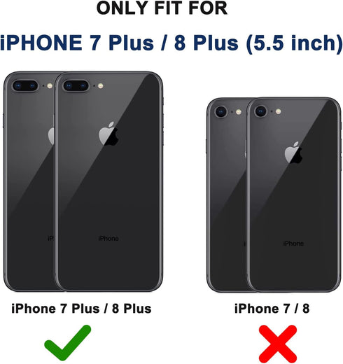 for iPhone 8 Plus Case, iPhone 7 Plus Case with Belt Clip Holster, 2X Screen Protector, Military Grade Heavy Duty Shockproof Drop-Proof Rugged Pro...
