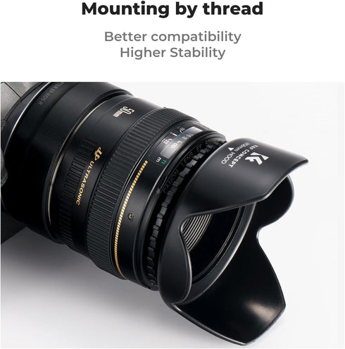 K&F Concept 58mm Tulip Flower Lens Hood for Canon Rebel T8i T7 T7i T6i T6 T6s T5i T5 T4i T3i SL3 SL2 SL1 DSLR Cameras with RF24-50mm F4.5-6.3 is S...