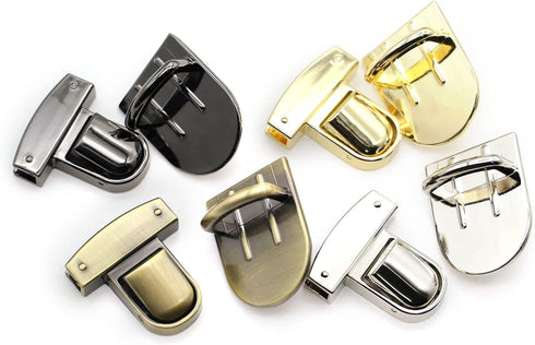 8 Sets Tuck Lock Clasp Catch Purse Buckle Fasteners Wallet Buckle Purse Metal Clasp Locks for DIY Craft Bag Leather Handbags Making (4 Colors)...