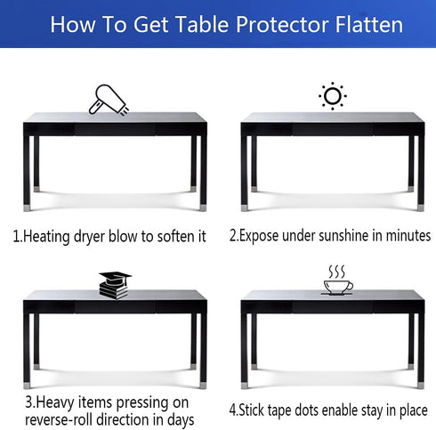 Transparent 14x24 in Small Office Desk Blotter Mat Clear Plastic Table Protector Cover Pad PVC Topper Surface Proection Mat Pad Anti Scratch Table...