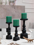 CANDWAX 3x3 Pillar Candles Set of 3 - Rustic Unscented No Drip Green Candles for Home Decor, Weddings, Centerpieces...