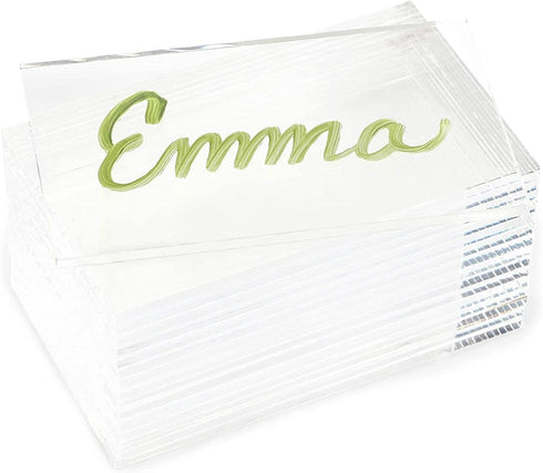 Bright Creations 20-Pack Clear Acrylic Place Cards for Seating, Wedding Guest Names, Table Settings, Dinner Parties, Food Labels, Party Decor, 3.5...
