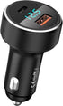 USB C Car Charger Adapter, Aluminum Shell and LED Voltage Display,58.5W Super Fast Charger USB C with 2-Port Compatible with iPhone 14 13 12, Sams...