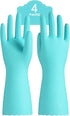 PACIFIC PPE 4 Pairs Reusable Dishwashing Cleaning Gloves, Household, Kitchen, Cotton Liner, Green, Small...