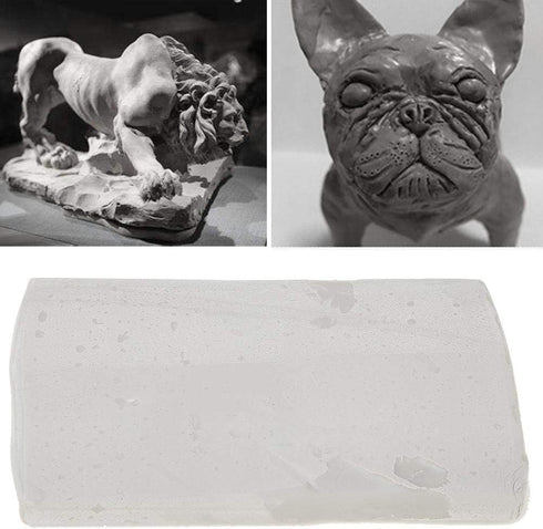 Carved Oil Sludge DIY Craft Modeling Sculpture Pottery Clay Non Toxic & Non Sticky Air Dry Clay Set(Gray (Medium Hard))...