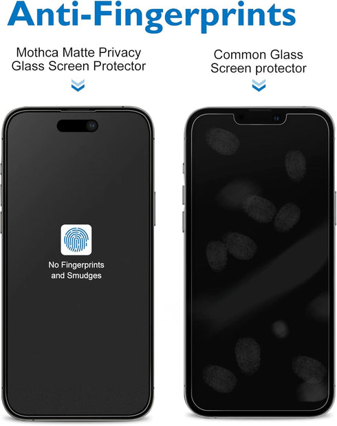 Mothca Matte Privacy Screen Protector for iPhone 14 Pro Max 6.7-inch with Alignment Sticker, Anti-Spy Anti-Glare Full Coverage Tempered Glass Anti...