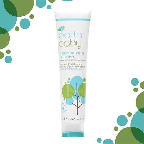 Earth Baby Moisturizing Lotion+, Hypoallergenic for Sensitive Skin, Natural and Organic, For Babies Toddlers and Kids, 3.8 Fl Oz...