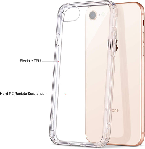 ULAK Compatible with iPhone 8 Case, iPhone SE 2022 Case, iPhone SE Case 2020, iPhone 7 Case, Hybrid TPU Shock-Absorption Anti-Scratch Bumper Hard ...