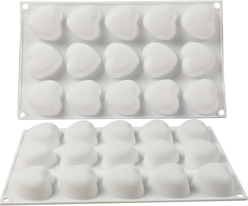 3D Silicone Baking Mold for Candles, Love Heart Shape Silicone Mold for Soap, Mousse Cake Mold, French Dessert Mold Nonstick & Easy Release, Pinec...