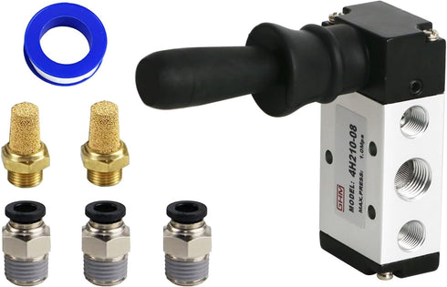 GHM PNEUMATIC 1/4"NPT 5 Way 2 Postion Lever Operated Valve Pneumatic Manual Valve Manual Control 4H210-08...