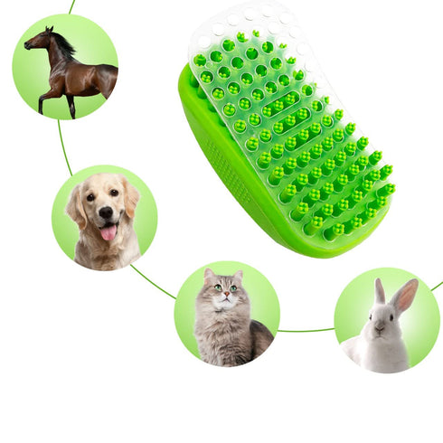 Pet Bath Massage Brush - Premium Cat and Dog Bath Brush Scrubber with Removable Cover - Soft Bristle Silicone Dog Brush for Short & Long Haired Pe...