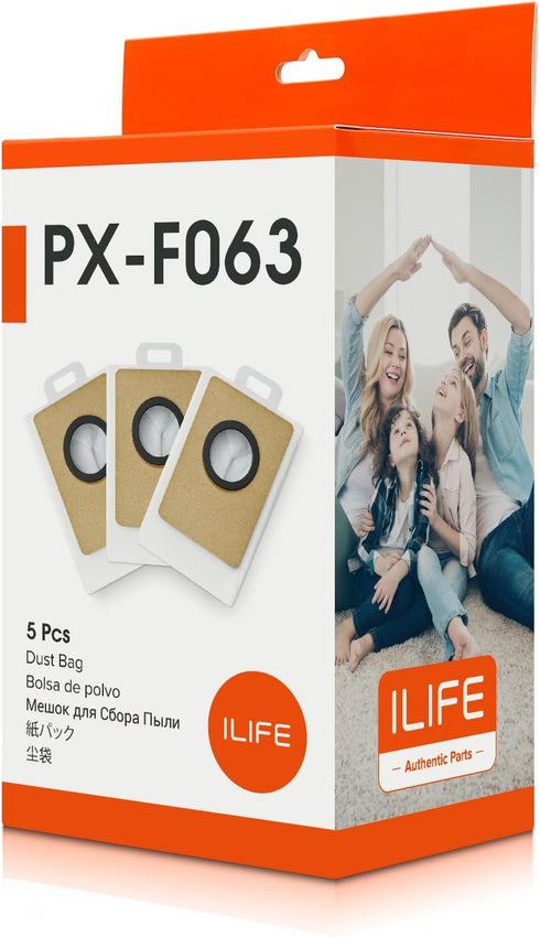 ILIFE T20s Robot Vacuum Self Emptying Dust Bags (5pcs), PX-F063...