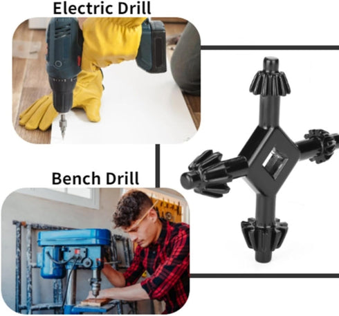 4 in 1 Drills Chuck Key 4 Way Multifunctional Steel Fit Handheld Universal Chuck Key Power Drilling Tool for Most Drills and Power Tools...