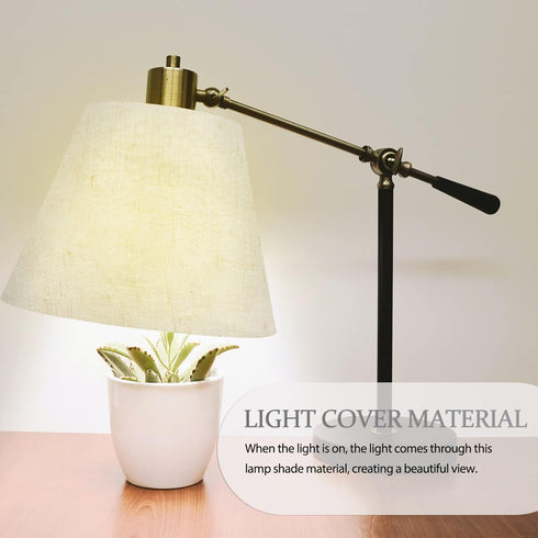 Uonlytech Lamp Shade Linen Pre-cut Round Craft Diy Making Cover Lampshade Material Fabric Floor Styrene Light Shade Cloth Desks White for Re Repla...