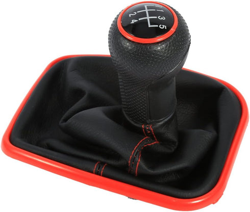 EVGATSAUTO Stick Shift Knob, 5 Speed Gear Shift Knob Shifter Gaitor Boot Shift Gear for 1999-2004 Mk4 for Golf for Jetta...