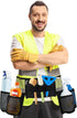 Tool Belt, Cleaning Apron for Cleaning Supplies, Tool Apron for Women and Men Housekeeping, Window Cleaning, 4 Bottle Carrier Bags, Black...