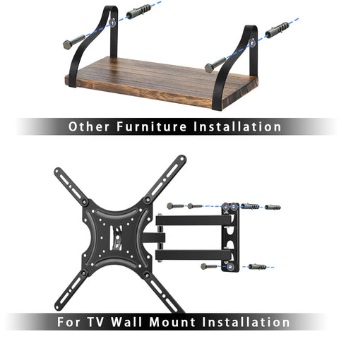 Drywall Anchors for TV Mount, Lag Bolt Kit includes Concrete Wall Anchors M8 Lag Bolts and Washer Installation on Brick or Concrete Wall by Screw ...