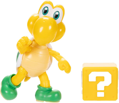 Super Mario Nintendo 4-Inch Green Koopa Troopa Poseable Figure with Question Block Accessory. Ages 3+ (Officially licensed)...