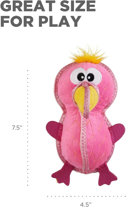 Outward Hound Xtreme Seamz Flamingo Squeaky Durable Dog Toy...