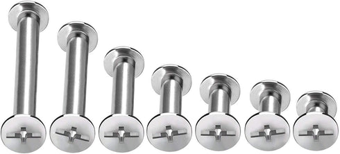 Pangda 80 Sets Chicago Screw Leather Rivets Assorted Kit Chicago Binding Screws 5 Sizes Metal Round Cross Head Stud Screw Post Nail Rivet Button f...