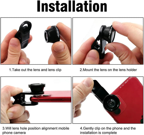 Silver 3 in 1 Cell Phone Camera Lens Kit Wide Angle Macro Fisheye Lens Universal for Smart Phones iPhone Samsung Android(Silver)...