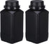 PATIKIL 2 Pcs 1000ml Reagent Bottles, HDPE Wide Mouth Square Bottles with Screw Cap for Lab Water Reagent Liquids Solid Sample Storage Seal, Black...