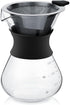 Zopsc 400ml Manual Hand Drip Glass Coffee Maker Pot with Stainless Steel Filter, Tick Marks, Fine Mesh, Suitable for Kitchen, Dining Table, Easy t...