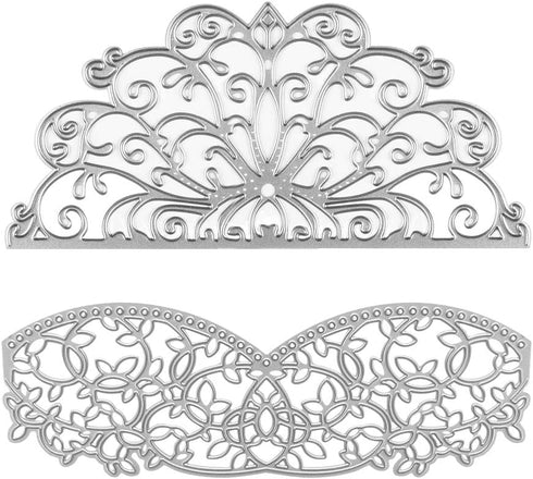 Metal Embossing European Lace Cutting Dies and Lace Die Cuts for DIY Crafts, New Year, Wedding, Valentine's, Present Greeting Cards Albums...