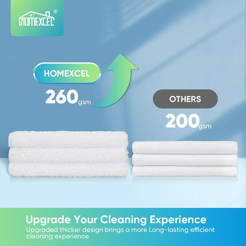 HOMEXCEL White Microfiber Cleaning Cloth, 12 Pack Premium Microfiber Towels for Cars, Lint Free, Scratch-Free, Highly Absorbent, Reusable Cleaning...