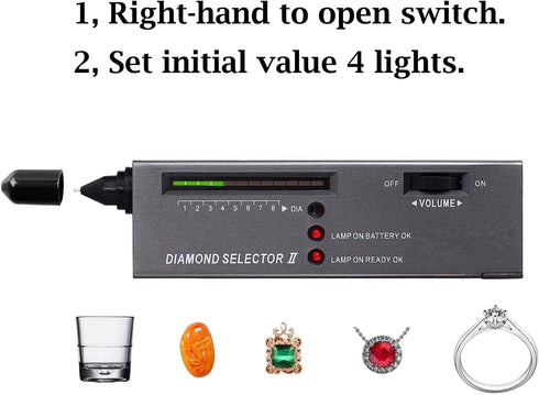 Diamond Tester Pen,High Accuracy Jewelry Diamond Tester?40X Full Metal Jewelers Eye Loupe,LED/UV Illuminated Pocket Folding Magnifying Glass,Profe...