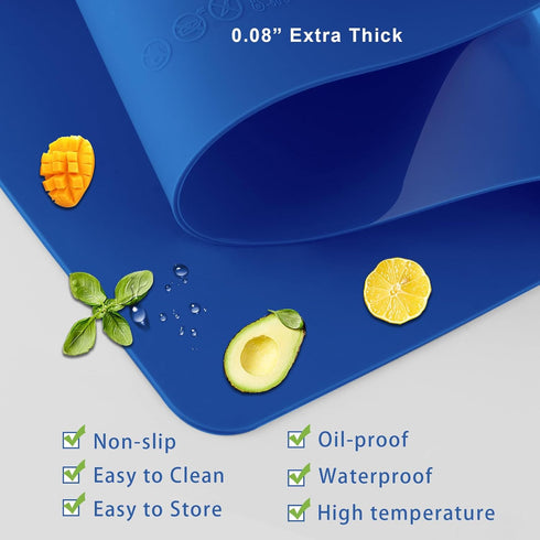 Silicone mats, Food-Grade Non-Slip Heat Resistant Mat Silicone Baking Mat 2MM Thick Pastry Mat,Countertop Protector Mat Hot Pad for Coffee Maker, ...