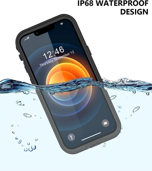 for iPhone 12 Mini Waterproof Case with Built-in Screen Protector, Shockproof Dustproof Full Body Protective IP68 Waterproof Phone Case for iPhone...