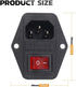 URBEST Inlet Module Plug 5A Fuse Switch Male Power Socket 10A 250V 3 Pin IEC320 C14, 2 Sets...