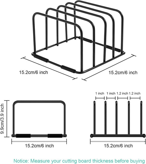 Cutting Board Holder Stand, Countertop Cutting Board Storage Rack, 6 x 6 x 3.9 in. Cutting Board Organizer for Baking Cookie Pan Small Racks Stora...