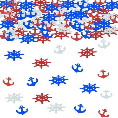 Anchor Rudder Confetti Patriotic Nautical Party Theme Nautical Baby Shower Nautical Cut Out Red White Blue Red White Blue 1.5 Ounce 1400 Pieces...