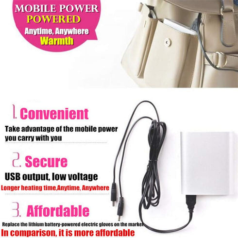 Women's & Men's USB Heated Gloves Mitten Winter Hands Warm Laptop Gloves, Knitting Hands Full & Half Heated Fingerless Heating Warmer Washable Des...